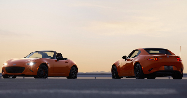 To commemorate its 30th anniversary, Mazda offered a flashy special limited-edition Mazda MX-5 Miata in Racing Orange.