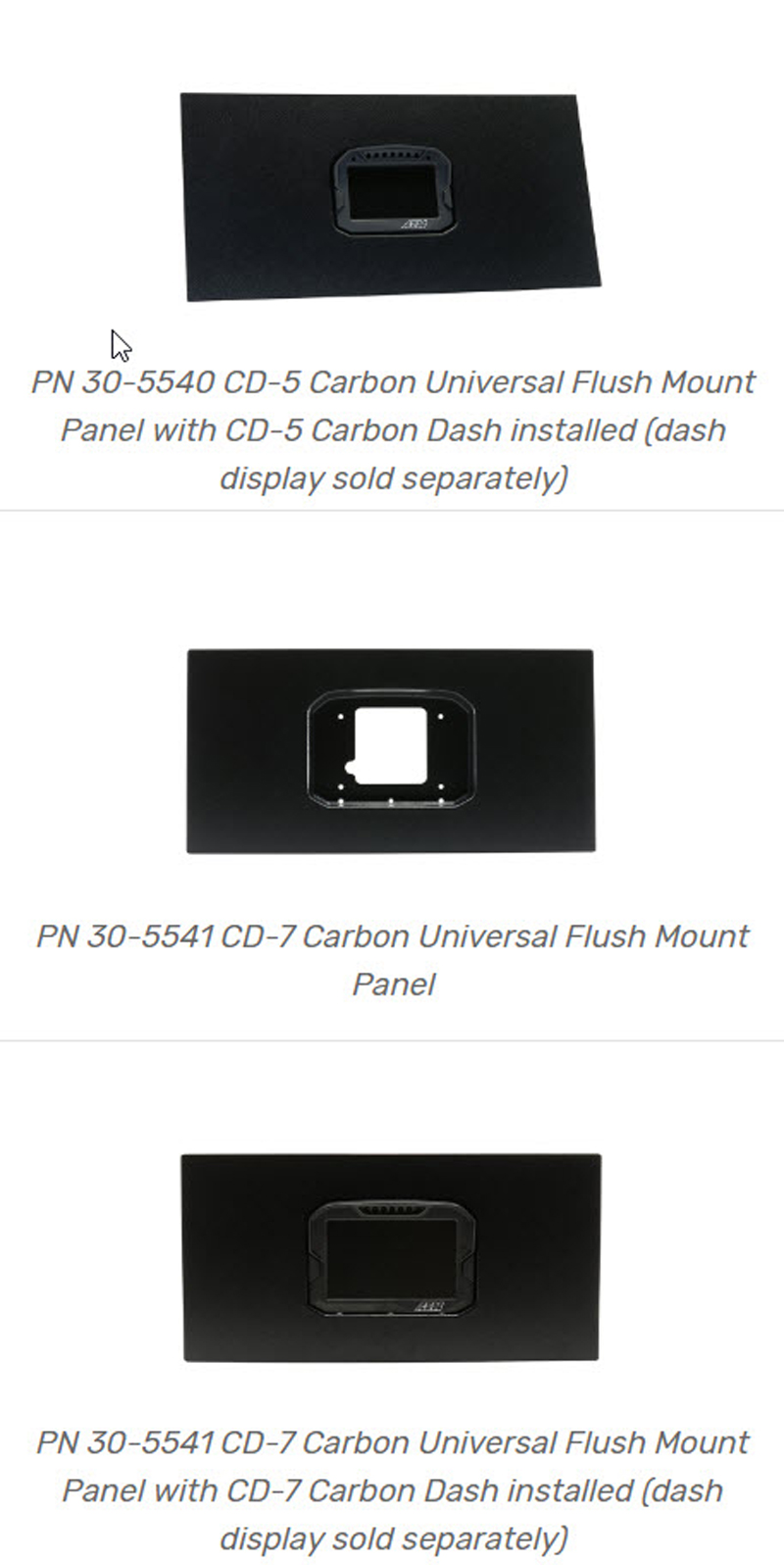AEM Universal Flush Mount Panels for CD Carbon Dash